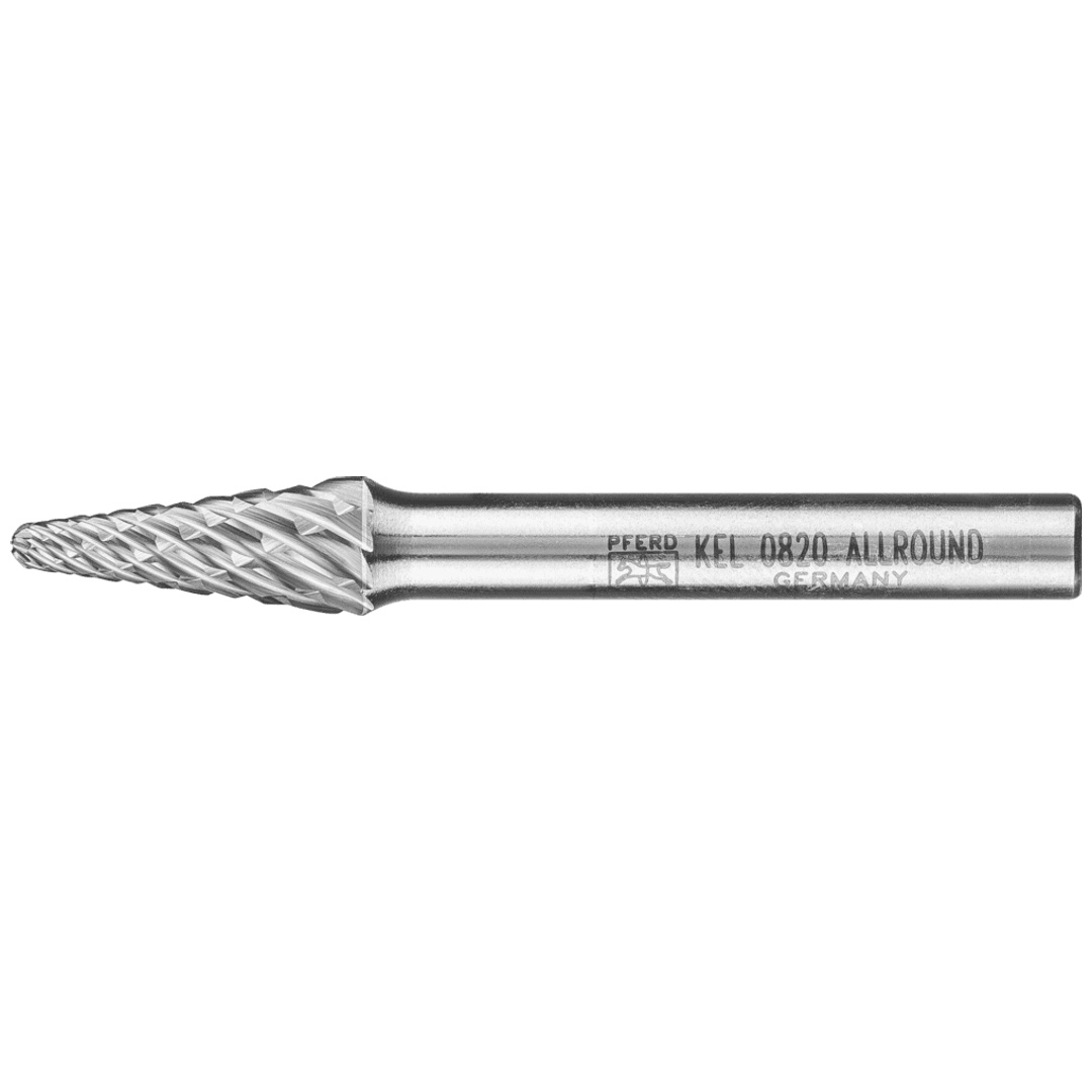 PFERD TOOLS Hartmetall Hochleistungsfrässtift ALLROUND Rundkegel KEL Ø 08x20mm Schaft-Ø 6mm universal grob