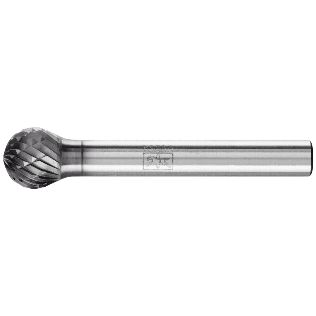PFERD TOOLS Hartmetall Frässtift Kugel KUD Ø 10x09mm Schaft-Ø 6mm Z3P universal mittel kreuzverzahnt HICOAT