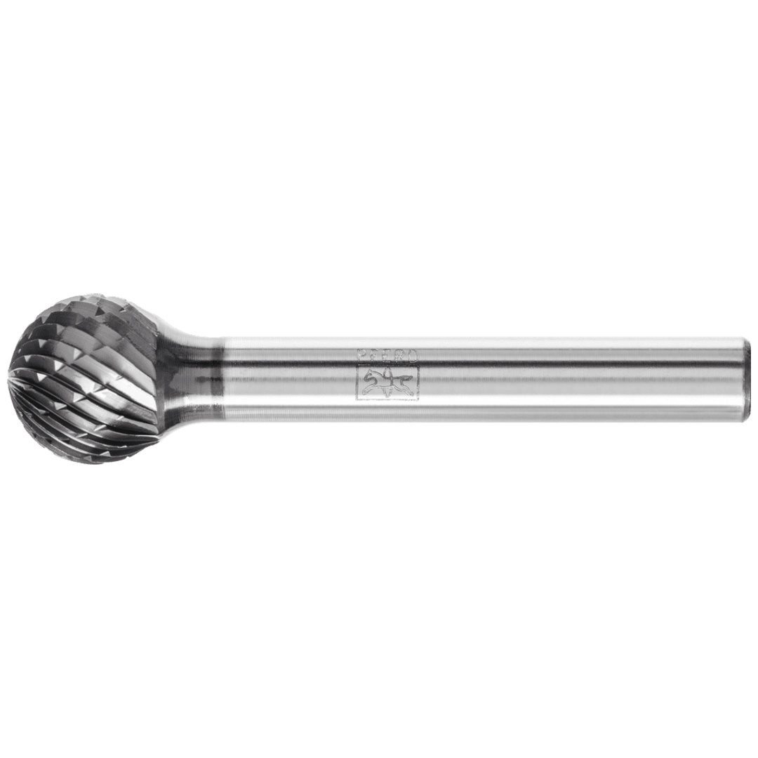 PFERD TOOLS Hartmetall Frässtift Kugel KUD Ø 12x10mm Schaft-Ø 6mm Z3P universal mittel kreuzverzahnt HICOAT