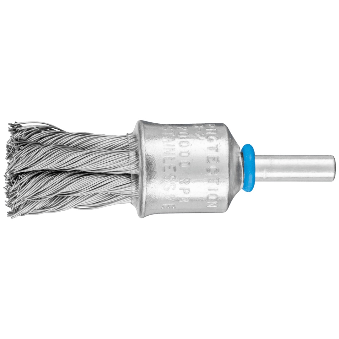 PFERD TOOLS POS Pinselbürste mit Kunststoffschutz gezopft PBG Ø 19 mm Schaft-Ø 6 mm Edelstahl-Draht-Ø 0,35 mm (10)