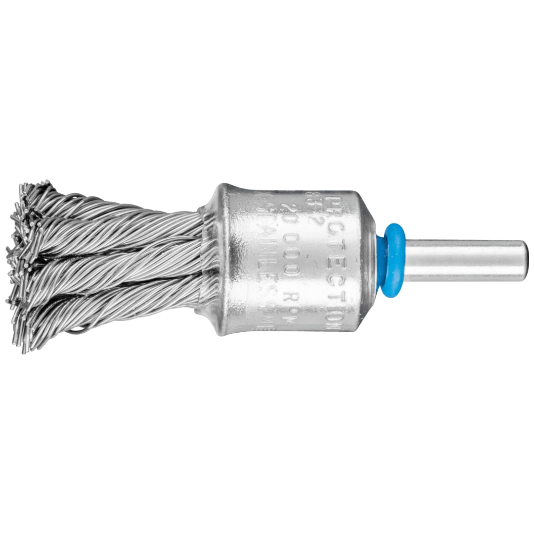 PFERD TOOLS Pinselbürste mit Kunststoffschutz gezopft PBG Ø19 mm Schaft-Ø6 mm Edelstahl-Draht-Ø0,60