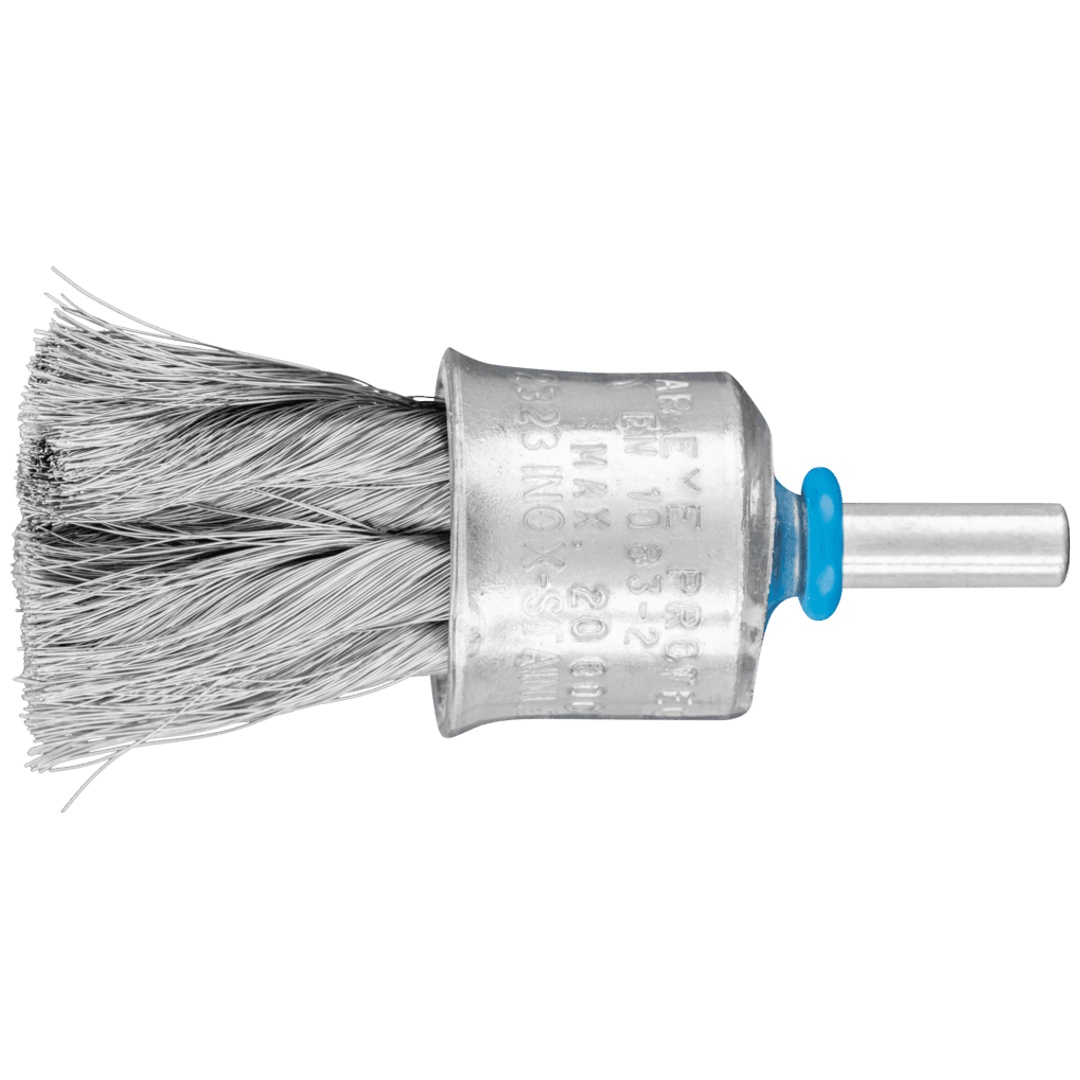 PFERD TOOLS Pinselbürste mit Kunststoffschutz gezopft PBG Ø23 mm Schaft-Ø6 mm Edelstahl-Draht-Ø0,15