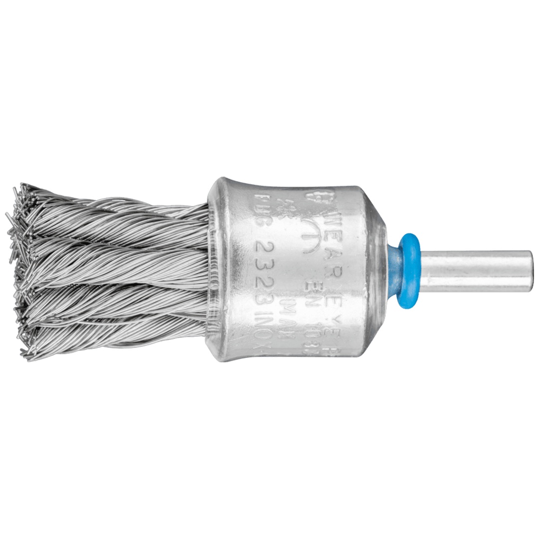 PFERD TOOLS Pinselbürste mit Kunststoffschutz gezopft PBG Ø23 mm Schaft-Ø6 mm Edelstahl-Draht-Ø0,35
