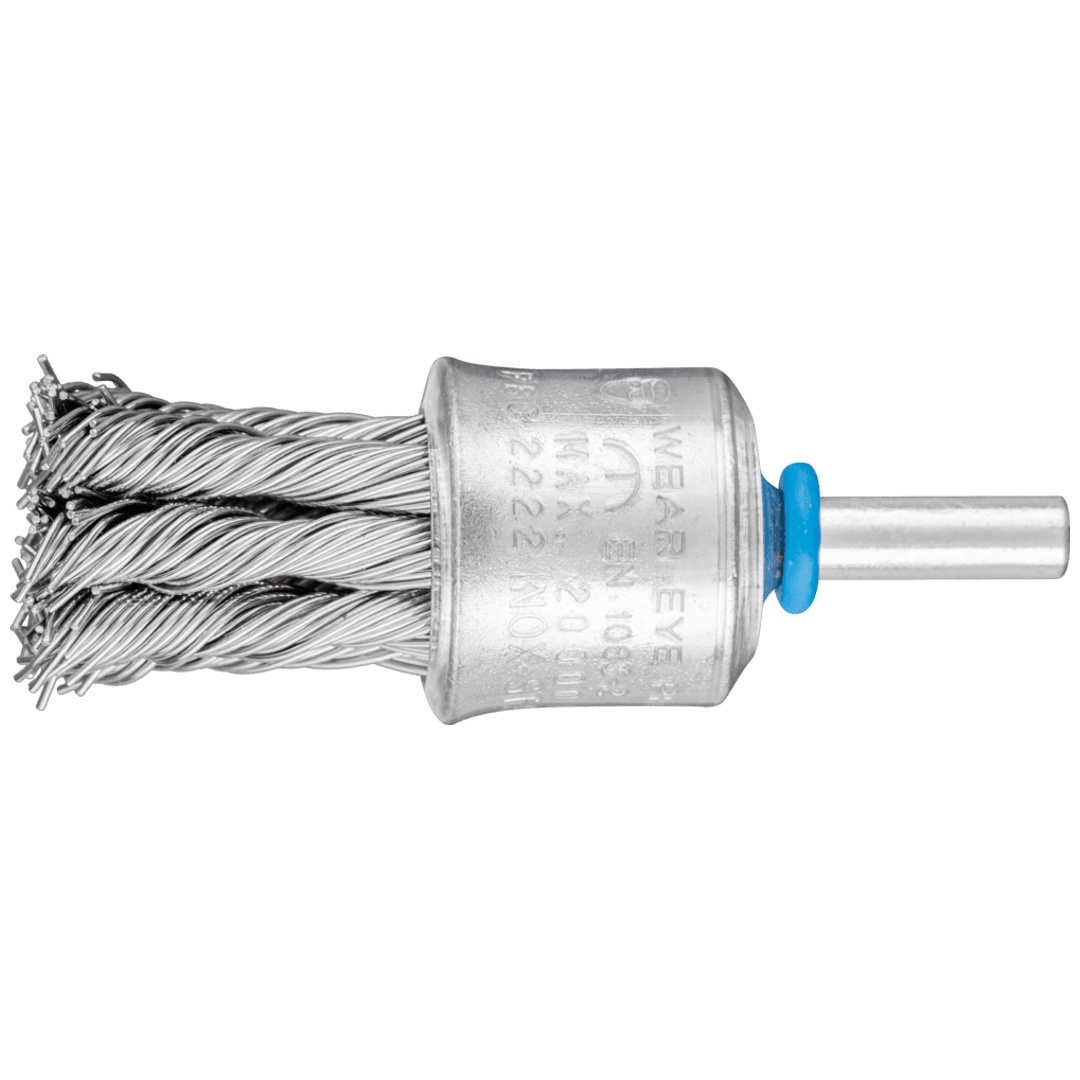 PFERD TOOLS Pinselbürste mit Kunststoffschutz gezopft PBG Ø23 mm Schaft-Ø6 mm Edelstahl-Draht-Ø0,60