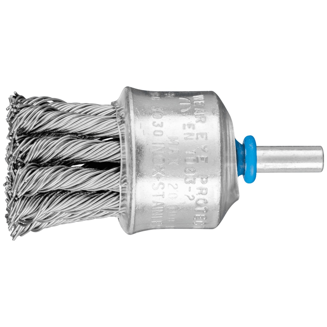PFERD TOOLS Pinselbürste mit Kunststoffschutz gezopft PBG Ø30mm Schaft-Ø6 mm Edelstahl-Draht-Ø0,60