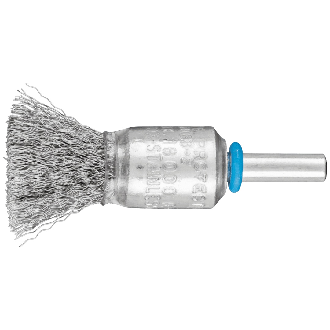 PFERD TOOLS POS Pinselbürste ungezopft PBU Ø15 mm Schaft-Ø6 mm Edelstahl-Draht-Ø0,20