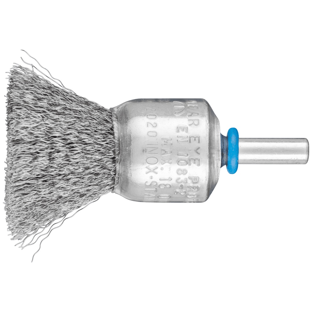 PFERD TOOLS Pinselbürste ungezopft PBU Ø20mm Schaft-Ø6 mm Edelstahl-Draht-Ø0,15