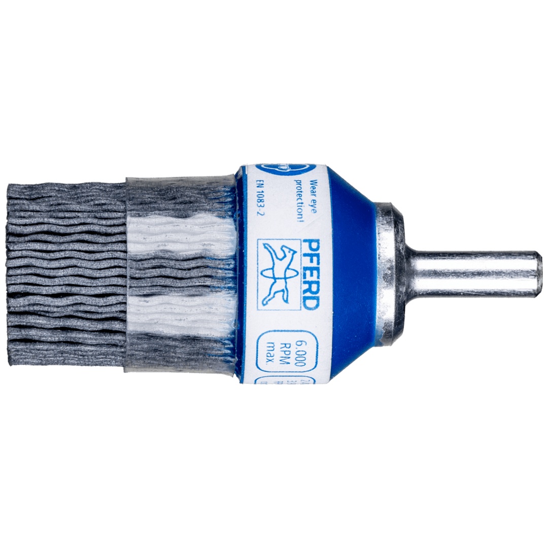 PFERD TOOLS COMPOSITE Pinselbürste PBUPR Ø 28 mm Schaft-Ø 6 mm SiC-Filament-Ø 1,00mm Korn 120 stationär