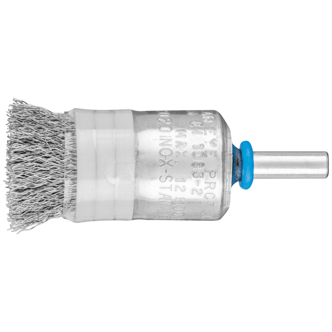 PFERD TOOLS Pinselbürste mit Stützring ungezopft PBUR Ø20mm Schaft-Ø6 mm Edelstahl-Draht-Ø0,20