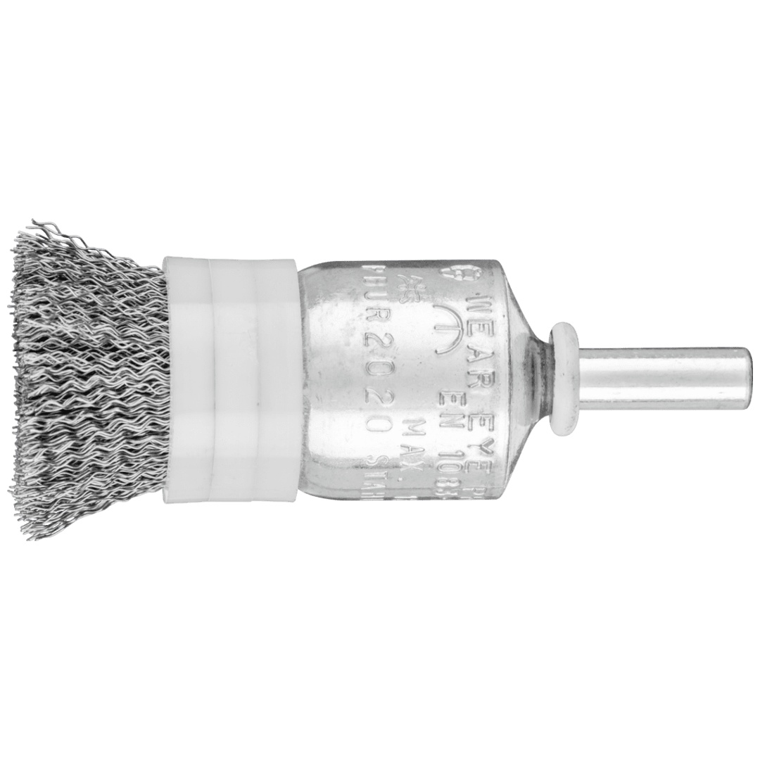 PFERD TOOLS Pinselbürste mit Stützring ungezopft PBUR Ø20mm Schaft-Ø6 mm Stahl-Draht-Ø0,20