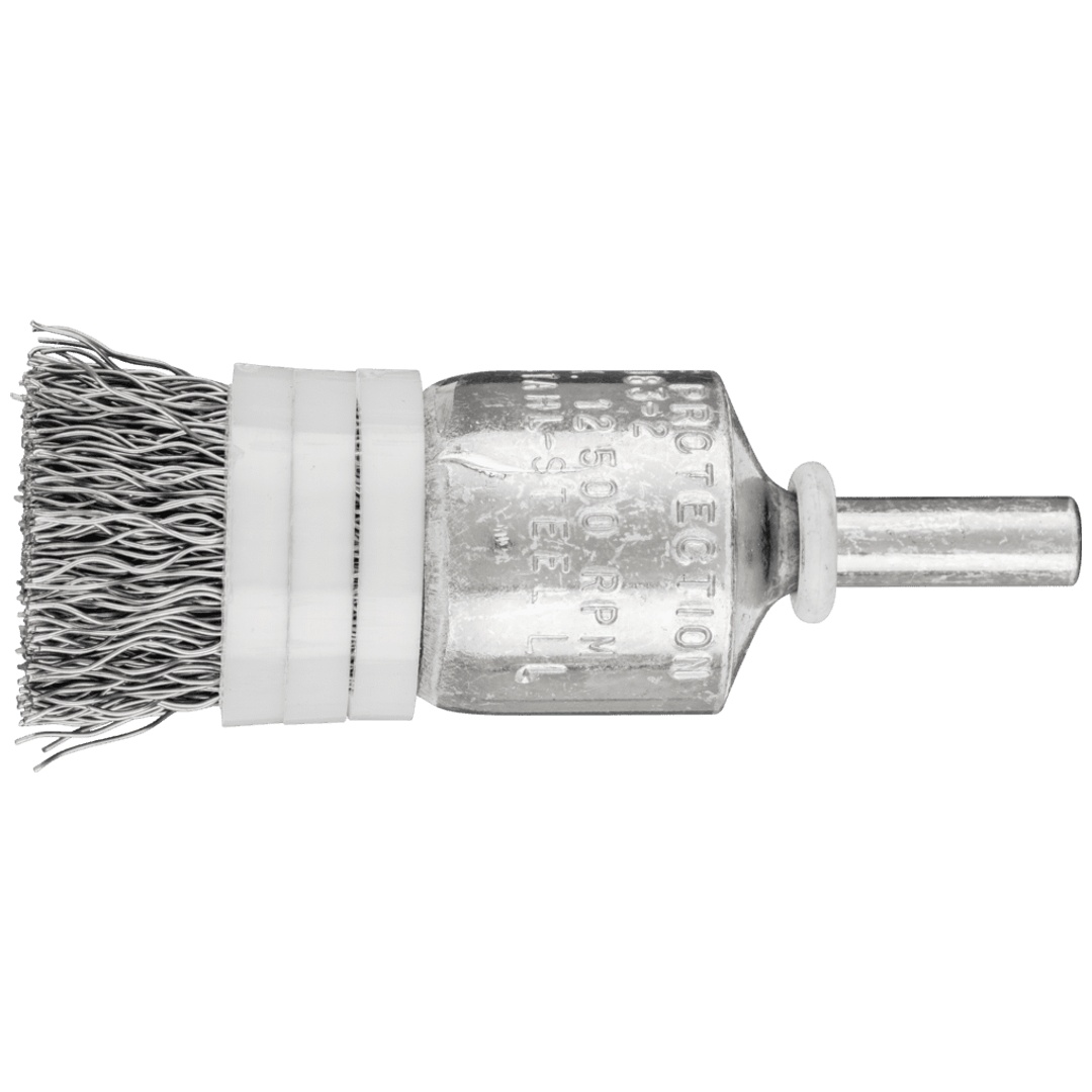 PFERD TOOLS Pinselbürste mit Stützring ungezopft PBUR Ø20mm Schaft-Ø6 mm Stahl-Draht-Ø0,35