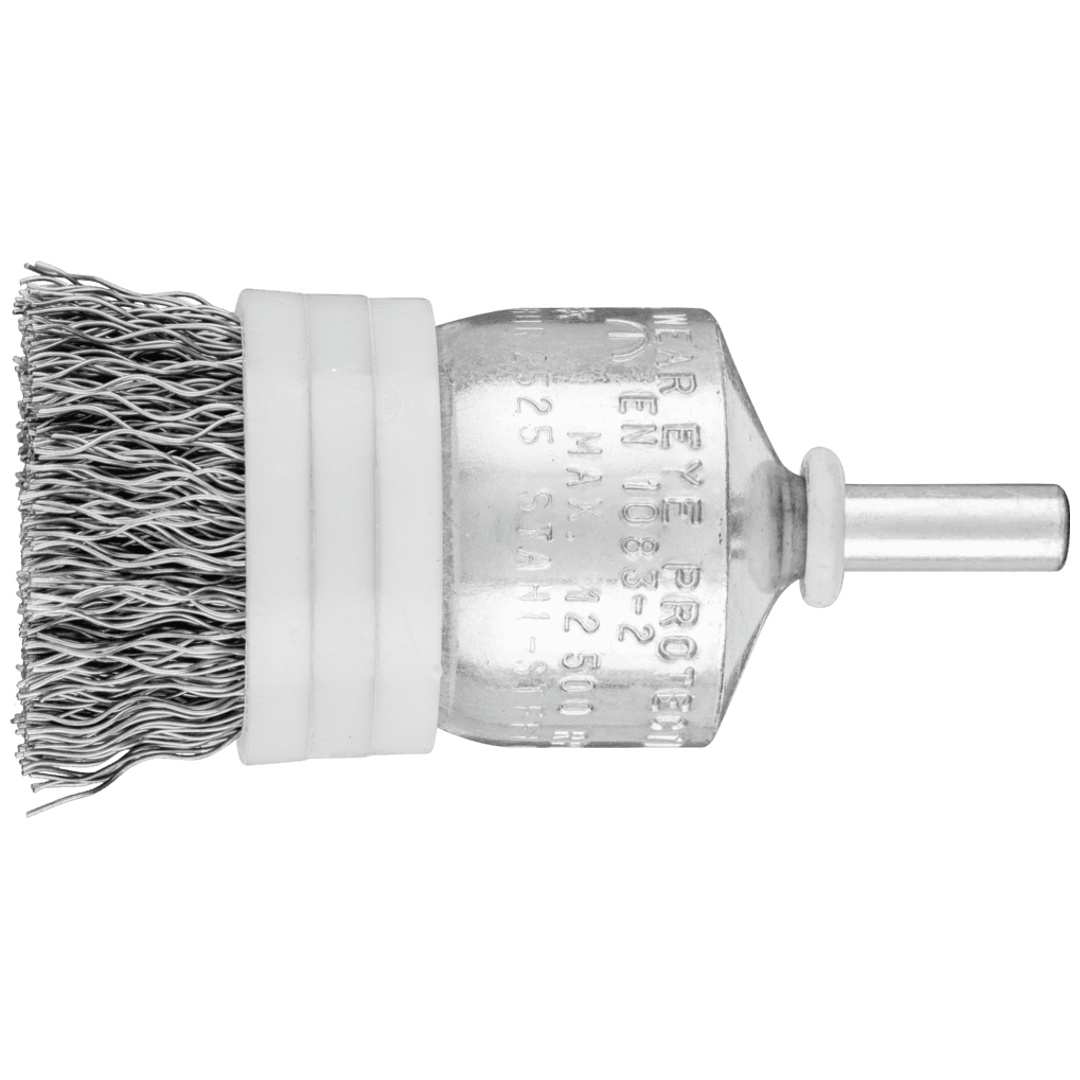 PFERD TOOLS Pinselbürste mit Stützring ungezopft PBUR Ø25 mm Schaft-Ø6 mm Stahl-Draht-Ø0,35