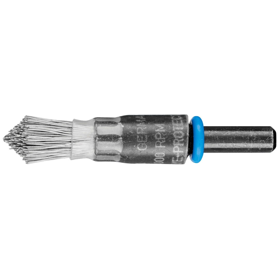 PFERD TOOLS spitze Pinselbürste ungezopft PBUS Ø10mm Schaft-Ø6 mm Edelstahl-Draht-Ø0,30