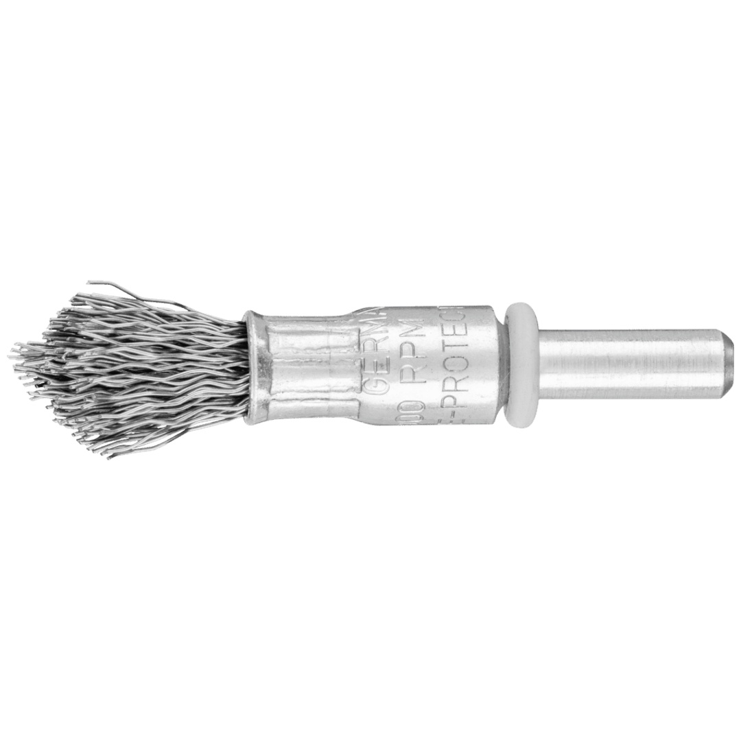 PFERD TOOLS spitze Pinselbürste ungezopft PBUS Ø10mm Schaft-Ø6 mm Stahl-Draht-Ø0,30