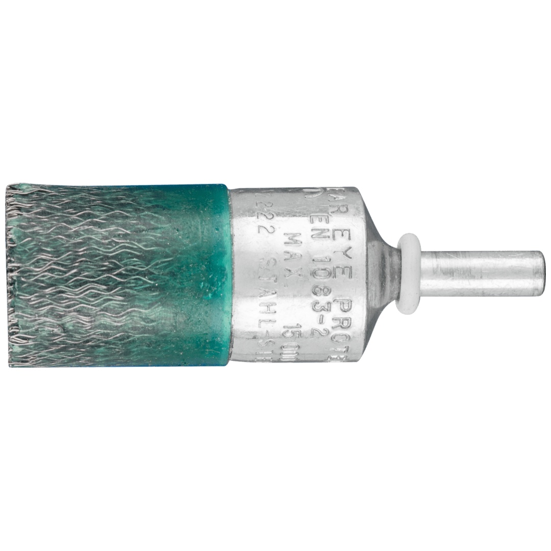 PFERD TOOLS Vulkanisierte Pinselbürste weich ungezopft PBV Ø22 mm Schaft-Ø6 mm Stahl-Draht-Ø0,25