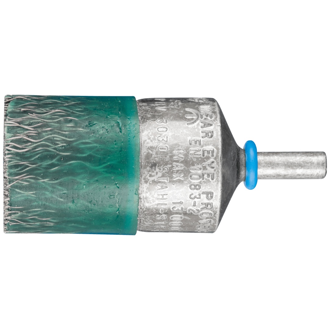 PFERD TOOLS Vulkanisierte Pinselbürste weich ungezopft PBV Ø30mm Schaft-Ø6 mm Stahl-Draht-Ø0,35