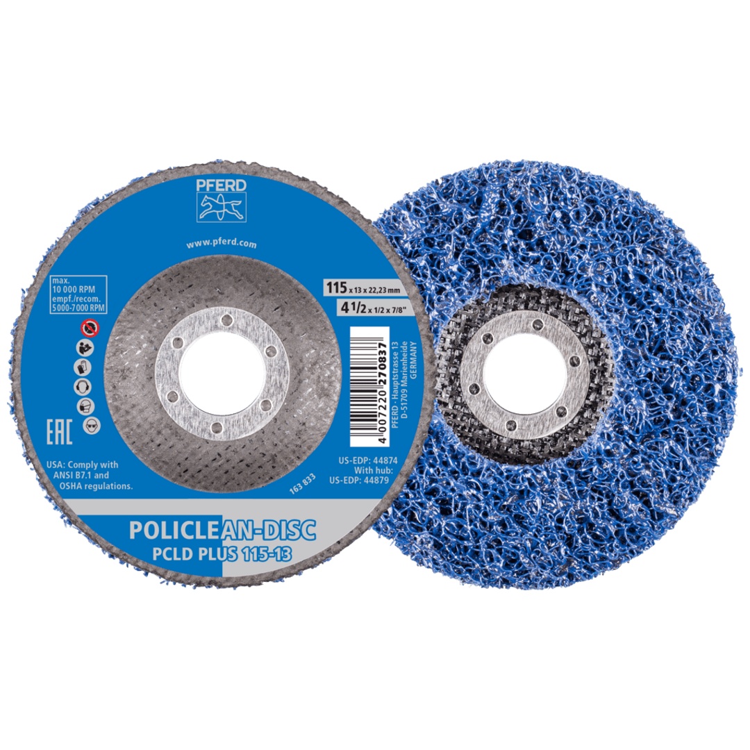 PFERD TOOLS POLICLEAN PLUS PCLD Reinigungsvlies Ø115x13 mm Bohrung Ø22,3mm für grobe Reinigungsarbeiten (1)