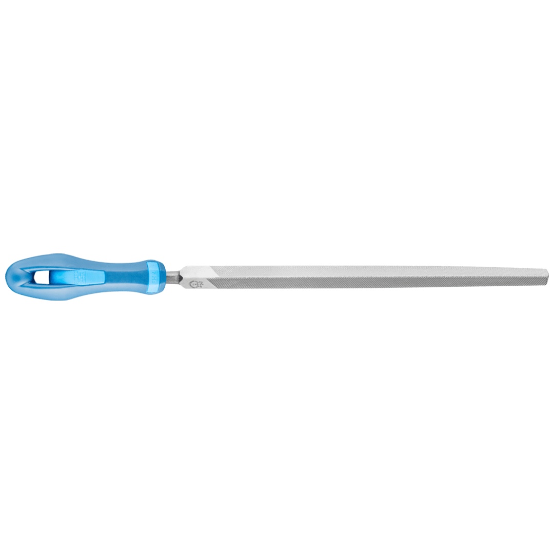 PFERD TOOLS Werkstattfeile mit Heft Dreikant 150mm Hieb 3 für Feinbearbeitung, Schlichten