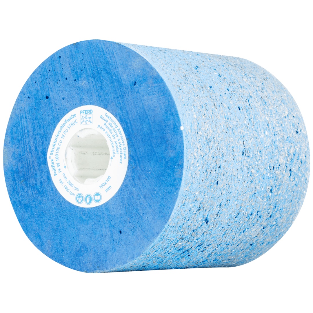 PFERD TOOLS Poliflex Walze Ø 100x100mm Bohrung-Ø 19 mm PU-STRUC SIC16 zum Strukturieren mit Walzenantrieb