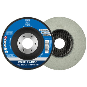 PFERD Poliflex Disc PFD Ø 115x14 mm Bohrung-Ø 22,23 mm Bindung PUR Mittelhart SIC150