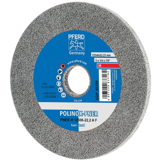 PFERD POLINOX verpresstes Vlies-Rad PNER Ø 125x6 mm Bohrung-Ø 22,23 mm Hart A Fein für Finish