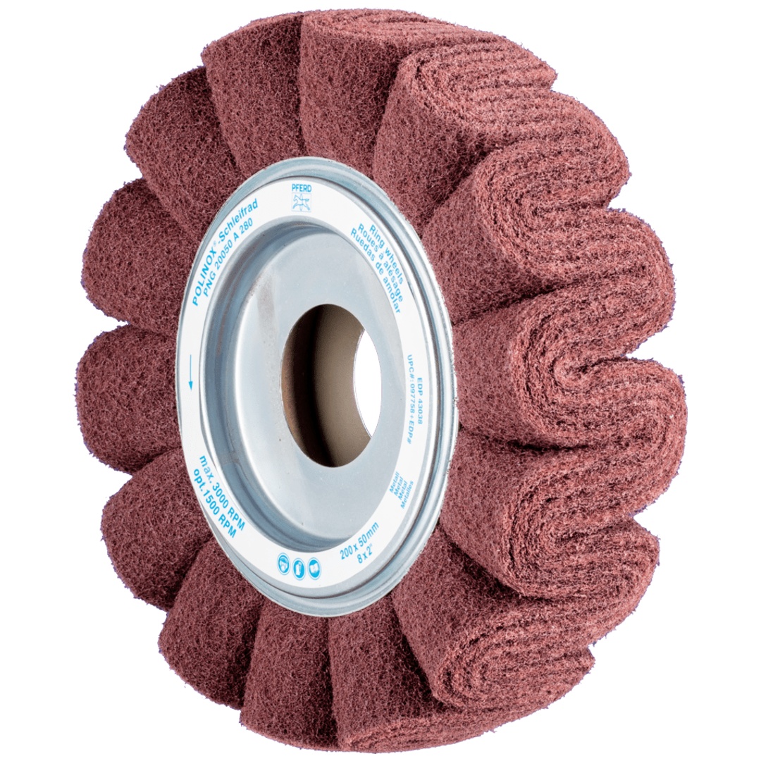 PFERD TOOLS POLINOX Vlies-Schleifrad PNG Ø 200x50mm Bohrung-Ø 44 mm A280 für Feinschliff und Finish