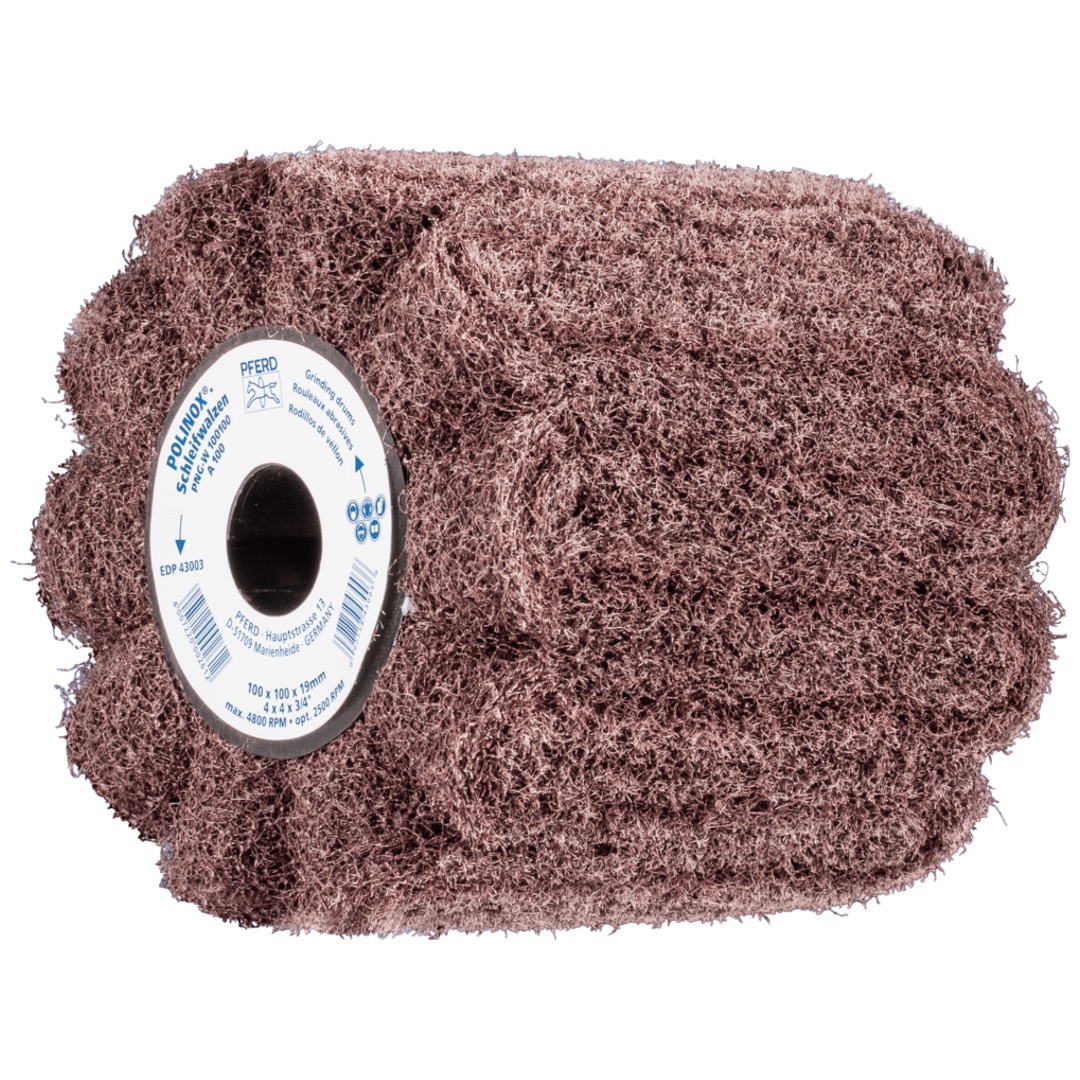 PFERD TOOLS POLINOX Vlies-Schleifwalze PNG Ø 100x100mm Keilnut 19 mm A100 für Feinschliff und Finish