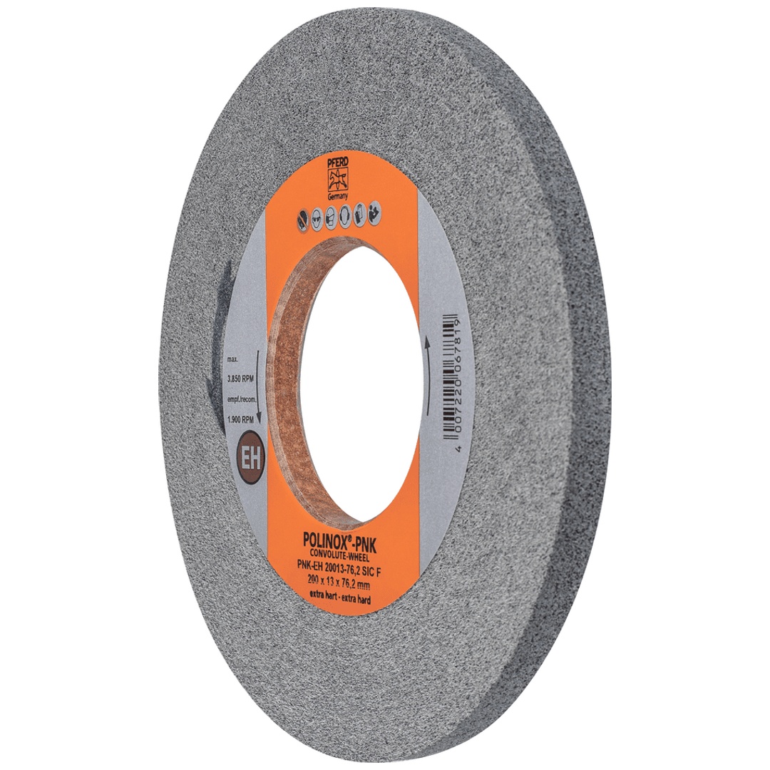 PFERD TOOLS POLINOX Gewickeltes Vlies-Rad PNK Ø 200x13 mm Bohrung-Ø 76,2 mm Extrahart SIC Fein für Finish