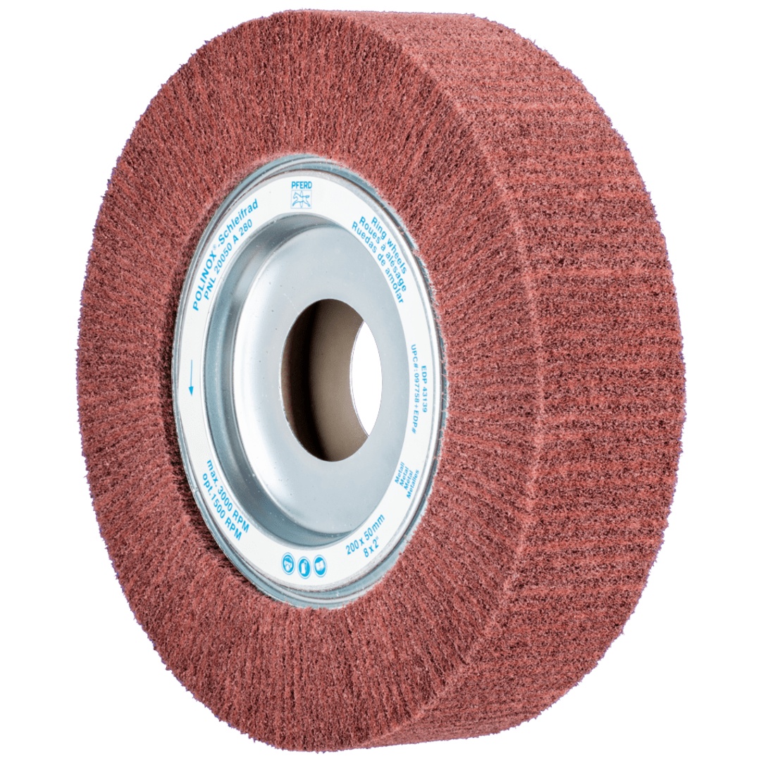 PFERD TOOLS POLINOX Vlies-Schleifrad PNL Ø 200x50mm Bohrung-Ø 44 mm A280 für Feinschliff und Finish