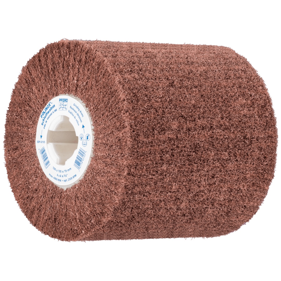 PFERD TOOLS POLINOX Vlies-Schleifwalze PNL Ø 100x100mm Keilnut 19 mm A280 für Feinschliff und Finish