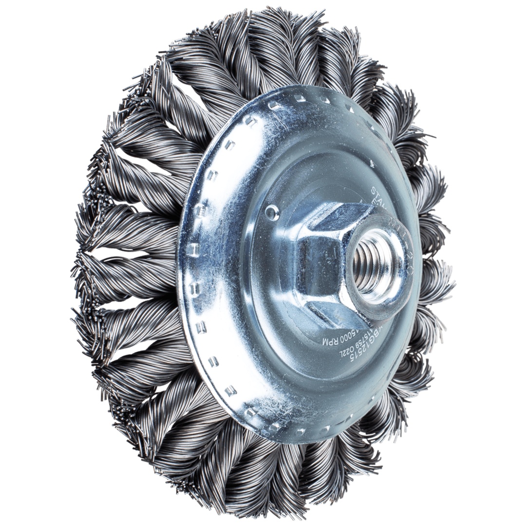 PFERD TOOLS COMBITWIST Kegelbürste gezopft KBG Ø 125x15 mm M14 Stahl-Draht-Ø 0,50mm Winkelschleifer