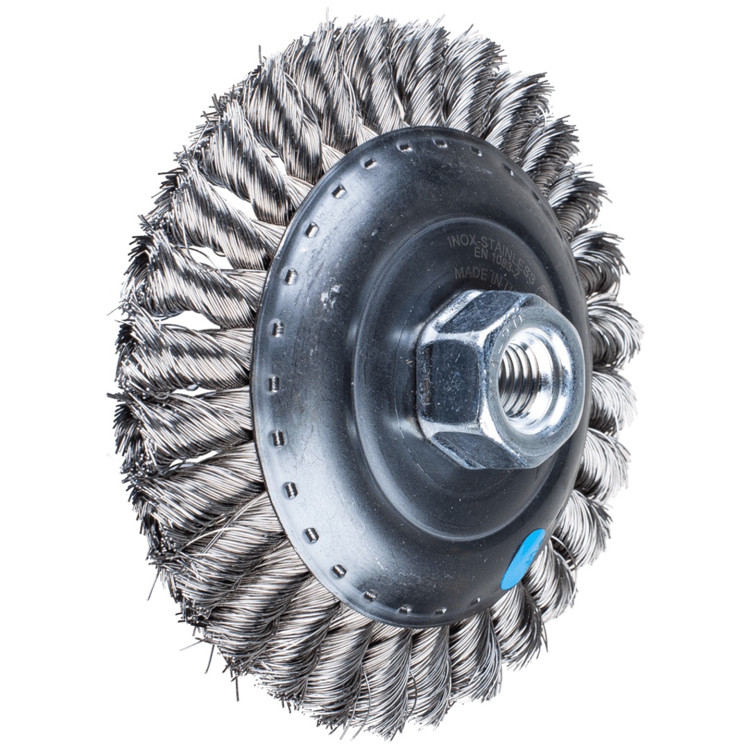 PFERD TOOLS Kegelbürste gezopft KBG Ø 125x15 mm M14 Edelstahl-Draht-Ø 0,35 mm Winkelschleifer