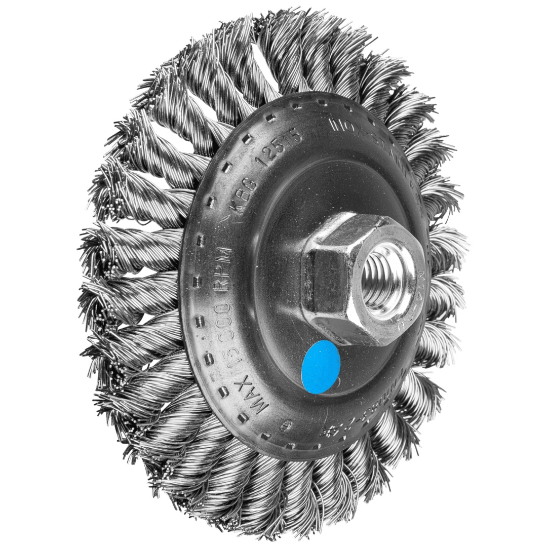 PFERD TOOLS Kegelbürste gezopft KBG Ø 125x15 mm M14 Edelstahl-Draht-Ø 0,50mm Winkelschleifer