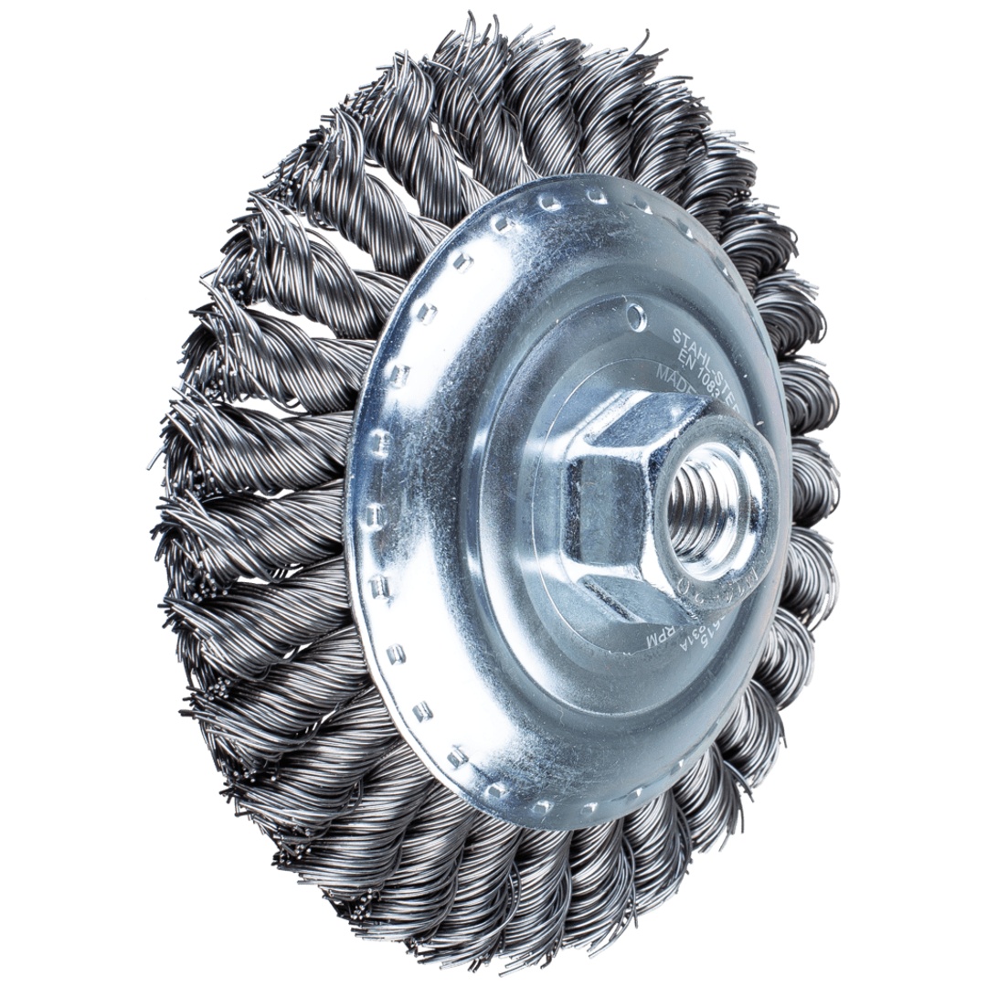 PFERD TOOLS Kegelbürste gezopft KBG Ø 125x15 mm M14 Stahl-Draht-Ø 0,50mm Winkelschleifer