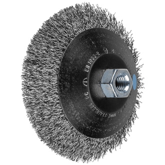 PFERD Kegelbürste ungezopft KBU Ø 125x10mm M14 Edelstahl-Draht-Ø 0,35 mm Winkelschleifer