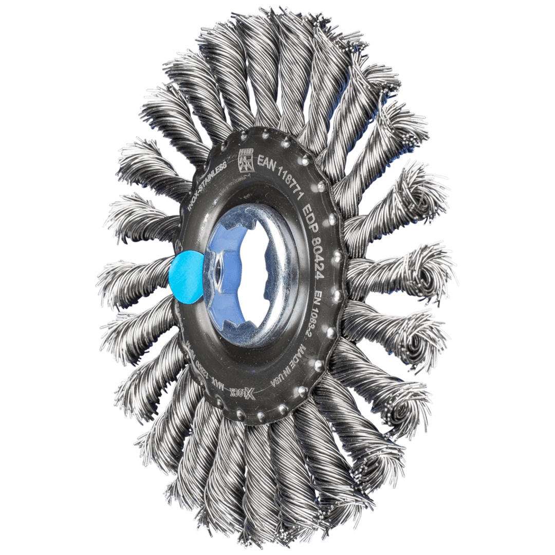 PFERD TOOLS Rundbürste gezopft RBG Ø 125x12 Bohrung 22,2 mm/X-LOCK Edelstahl-Draht-Ø 0,50mm Winkelschleifer