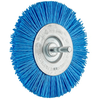 PFERD Rundbürste ungezopft RBU Ø 100mm Schaft-Ø 6 mm BLUE-Filament-Ø 1,10mm Korn 180 Bohrmaschinen