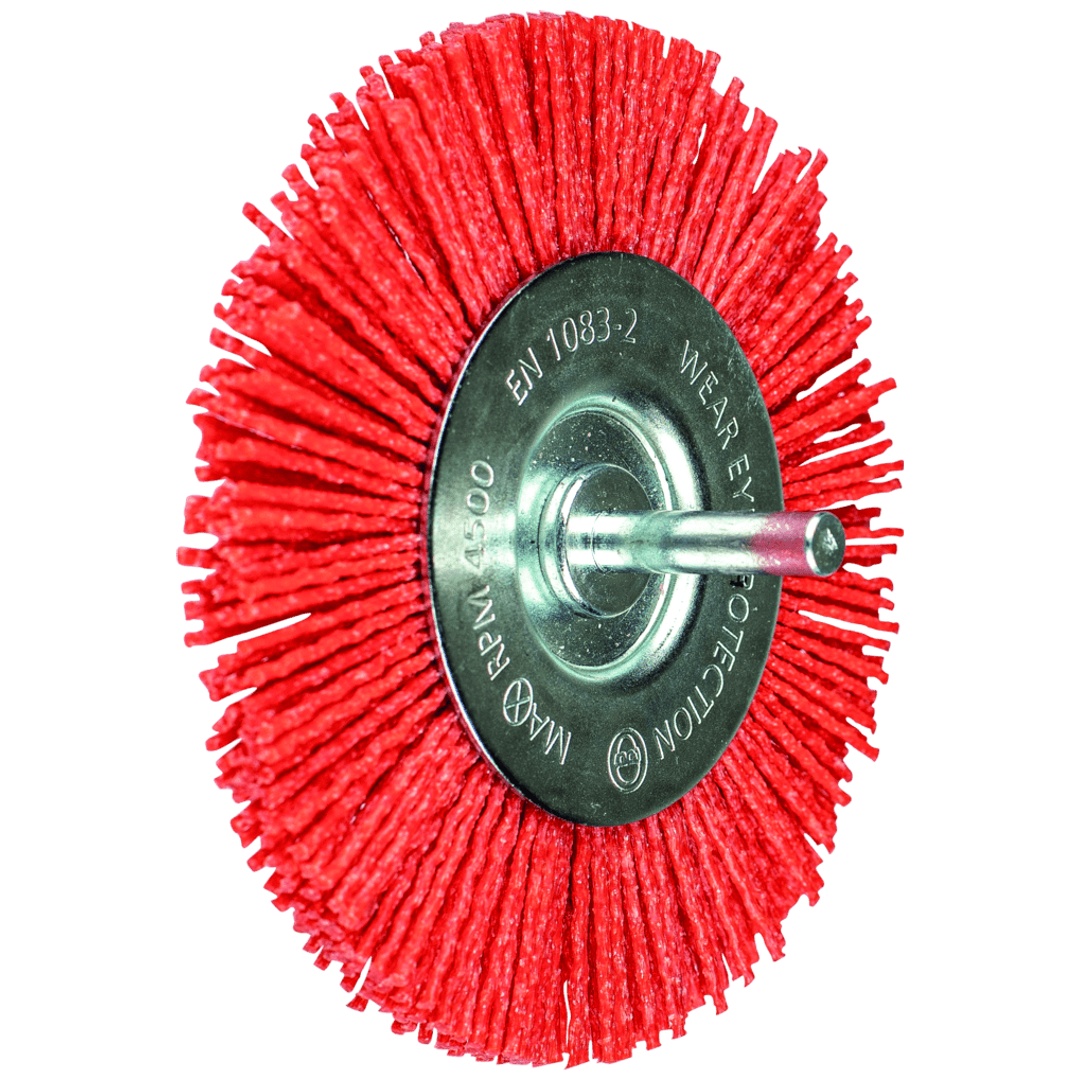 PFERD TOOLS Rundbürste ungezopft RBU Ø100mm Schaft-Ø 6 mm RED-Filament-Ø 1,27 Korn 80 Bohrmaschinen