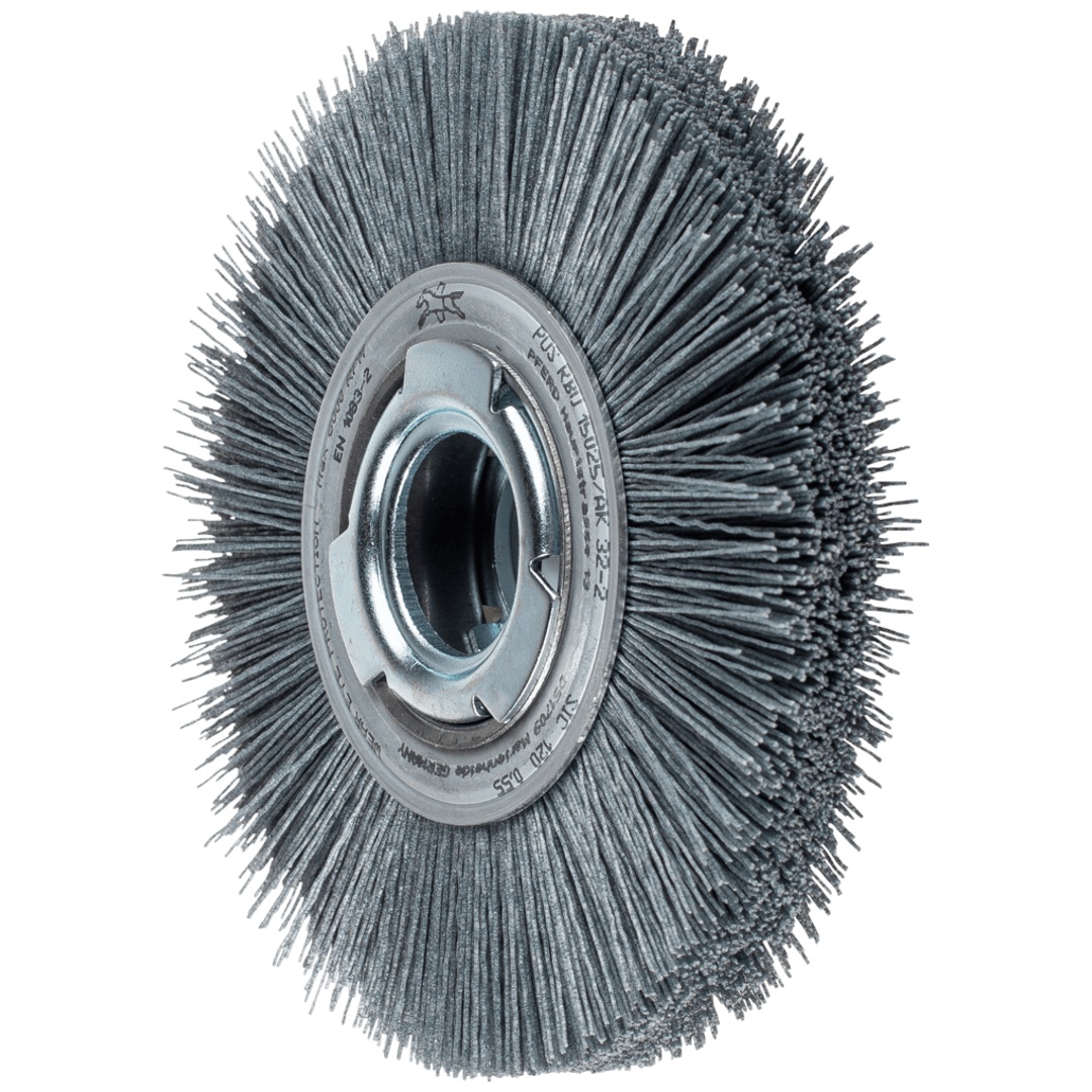 PFERD TOOLS Rundbürste breit ungezopft RBU Ø 150x25xvari. Bohr. SiC-Filament-Ø 0,55 mm Korn 120 Schleifbock