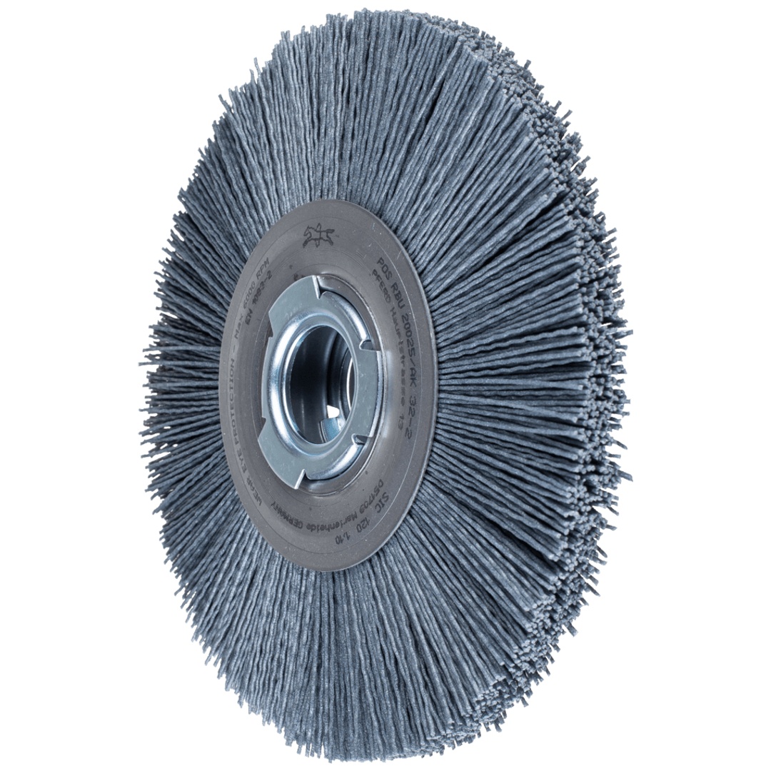 PFERD TOOLS Rundbürste breit ungezopft RBU Ø 200x25xvari. Bohr. SiC-Filament-Ø 1,10mm Korn 120 Schleifbock