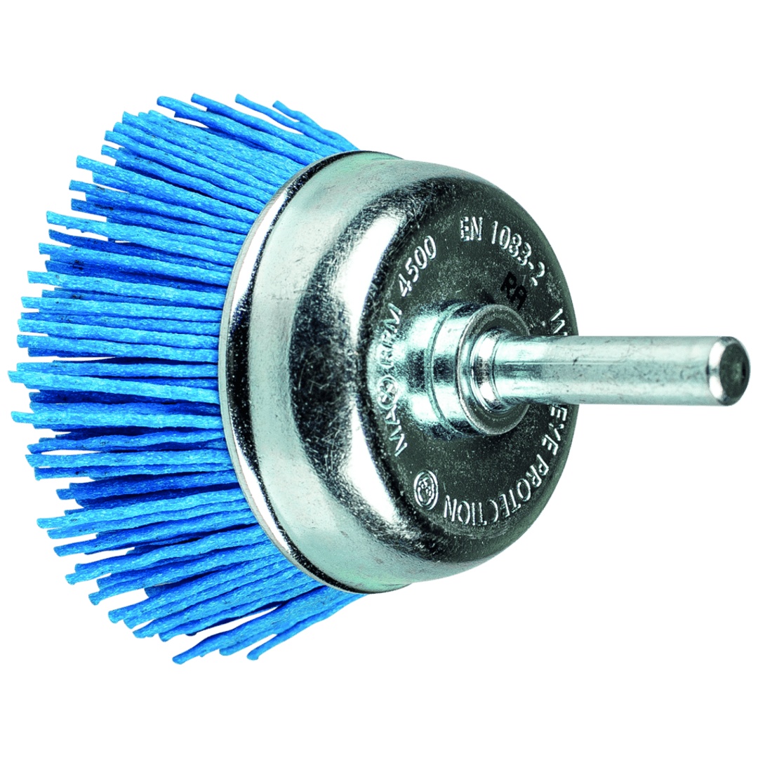 PFERD TOOLS Topfbürste ungezopft TBU Ø 50mm Schaft-Ø 6 mm BLUE-Filament-Ø 1,10mm Korn 180 Bohrmaschinen