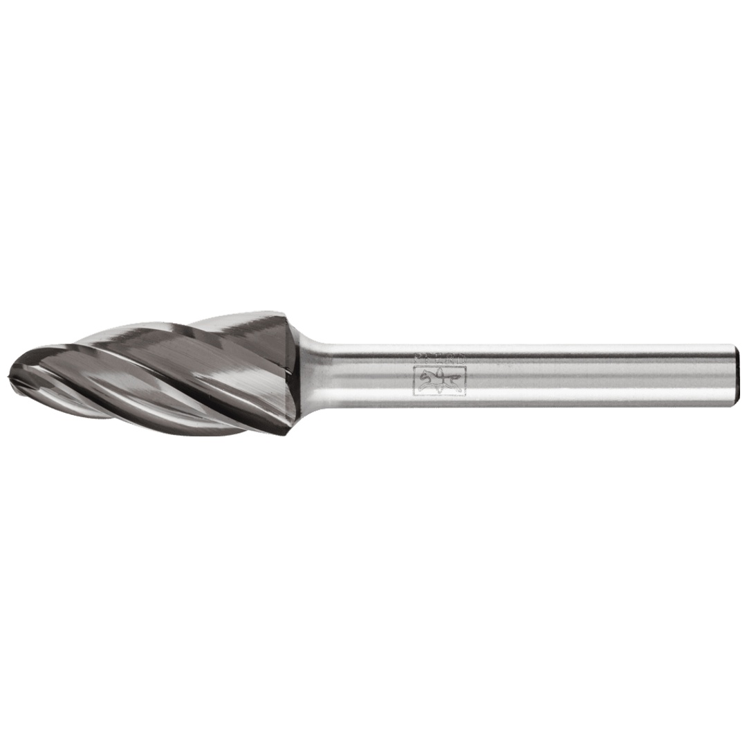 PFERD TOOLS Hartmetall Hochleistungsfrässtift  ALU Rundbogen RBF Ø 12x25mm Schaft-Ø 6mm für Alu/NE Metalle HICOAT