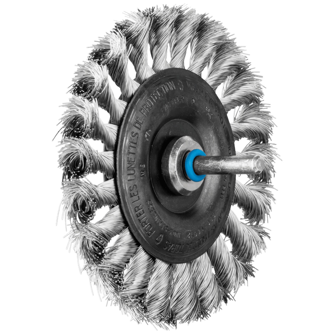 PFERD TOOLS Rundbürste gezopft RBG Ø100x12 mm Schaft-Ø6 mm Edelstahl-Draht-Ø0,35