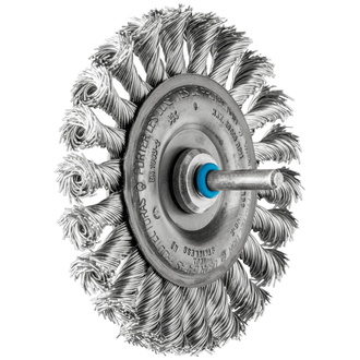 PFERD Rundbürste gezopft RBG Ø100x12 mm Schaft-Ø6 mm Edelstahl-Draht-Ø0,50