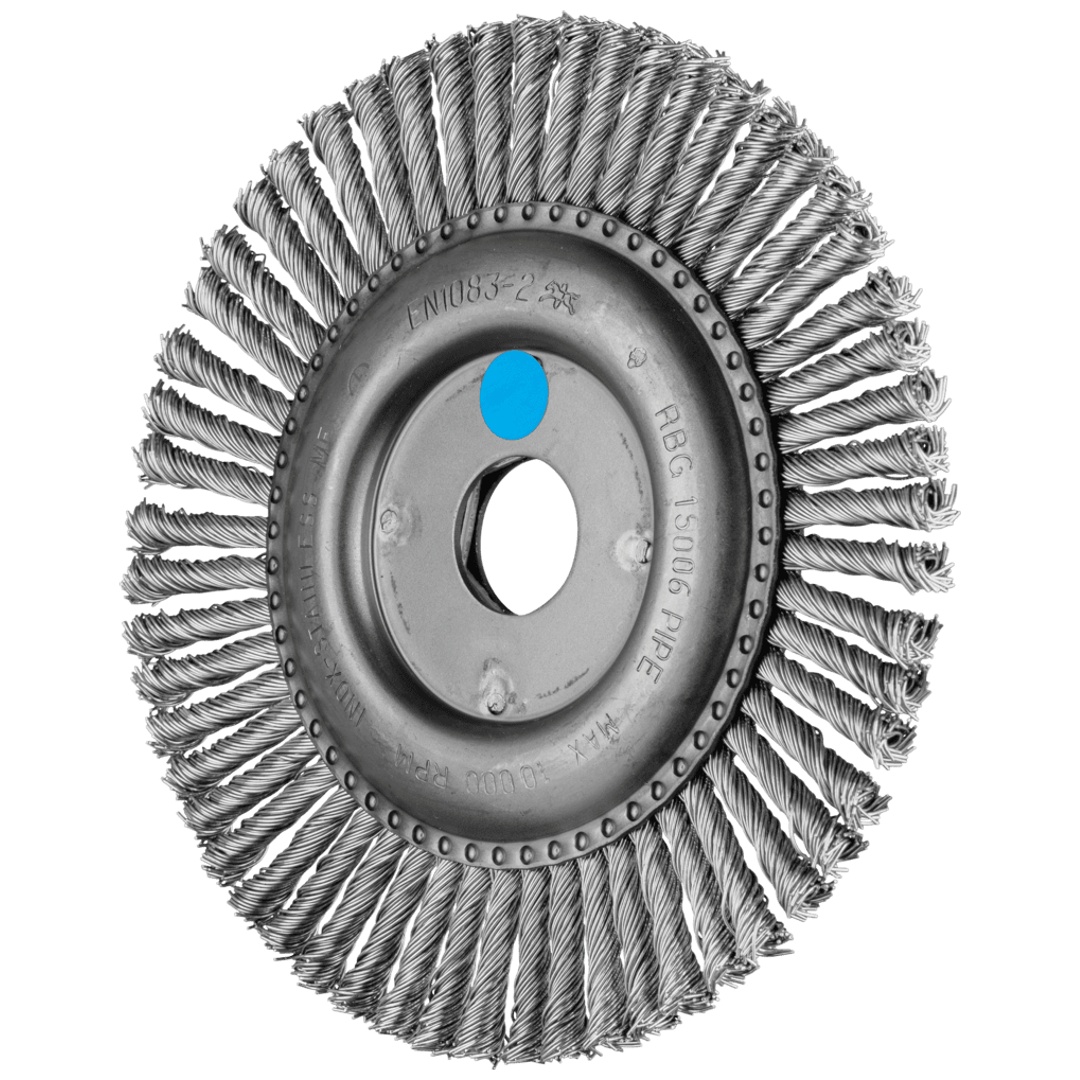 PFERD TOOLS PIPELINE Bürste gezopft RBG Ø 150x6x22,2 mm Edelstahl-Draht-Ø 0,50mm Winkelschleifer