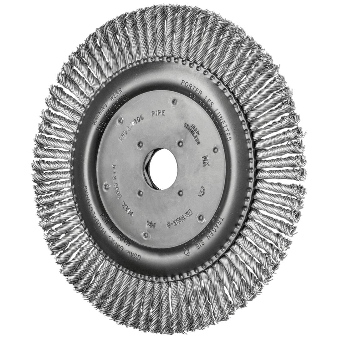PFERD TOOLS PIPELINE Bürste gezopft RBG Ø 178x6x22,2 mm Edelstahl-Draht-Ø 0,50mm Winkelschleifer