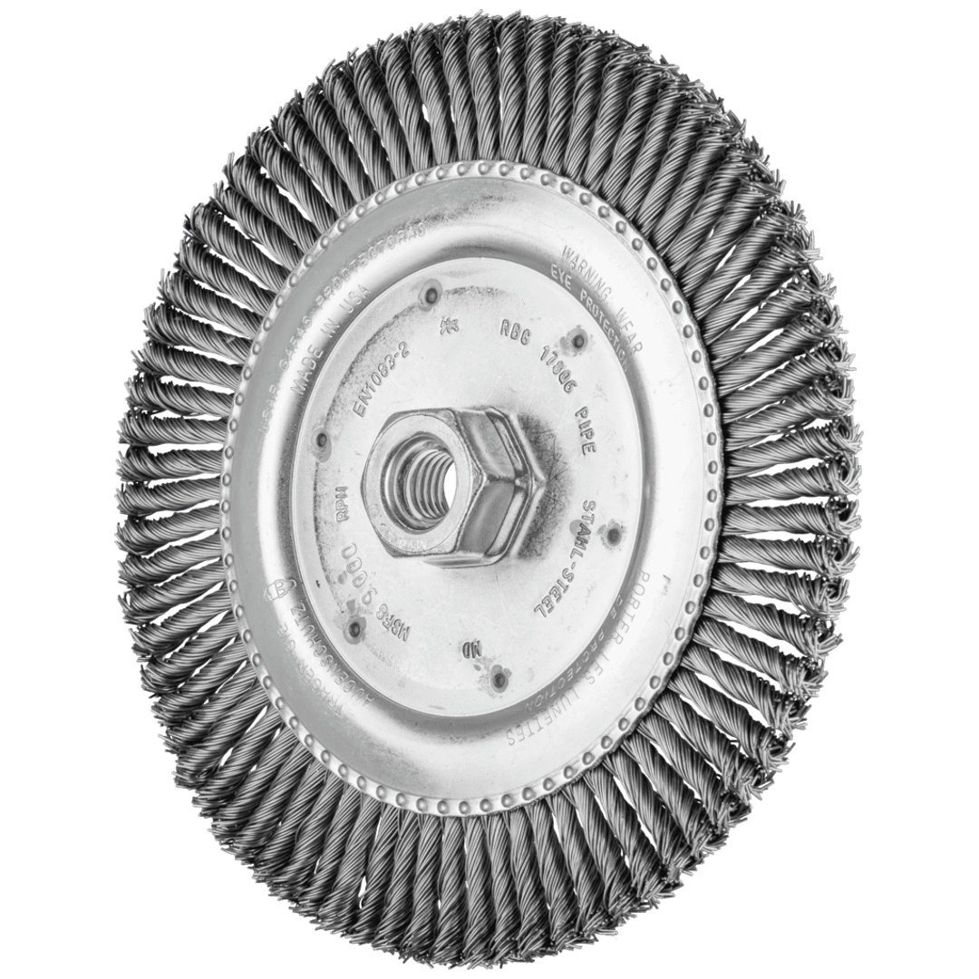 PFERD TOOLS PIPELINE Bürste gezopft RBG Ø 178x6 mm M14 Stahl-Draht-Ø 0,50mm 76-Zöpfe Winkelschleifer