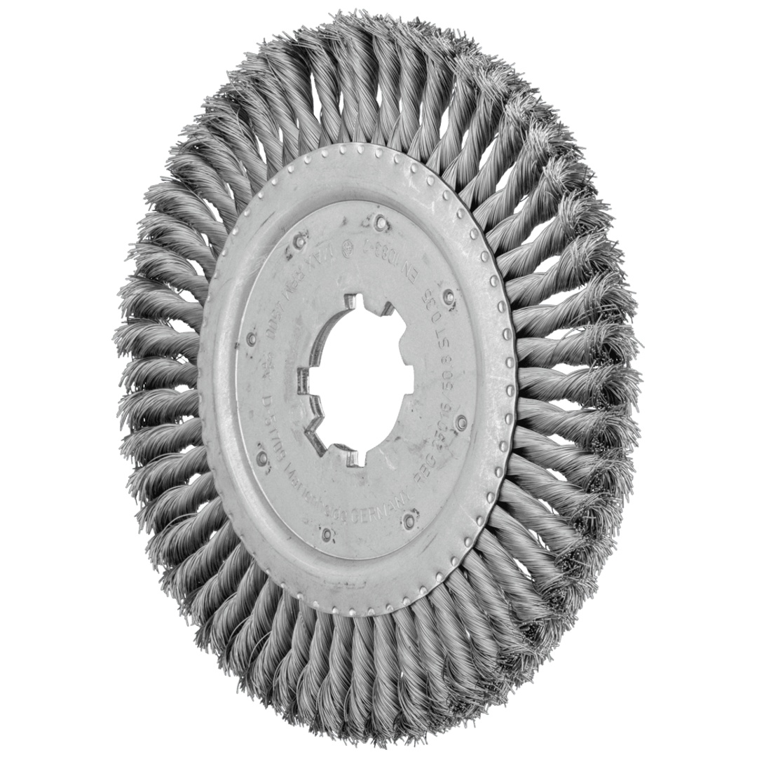 PFERD TOOLS Rundbürste gezopft RBG Ø 250x16x50,8 mm Bohrung Stahl-Draht-Ø 0,35 mm stationär