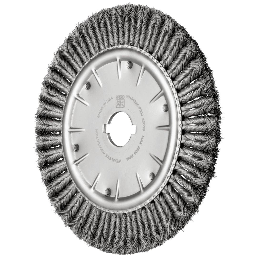 PFERD TOOLS COMBITWIST Rundbürste gezopft RBG Ø 355x20x50,8 mm Bohrung Stahl-Draht-Ø 0,50mm stationär