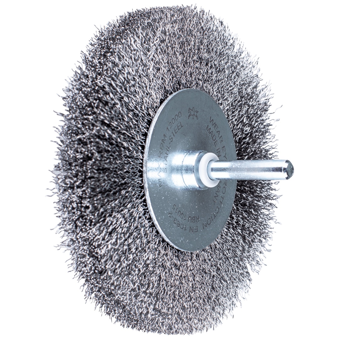 PFERD TOOLS Rundbürste ungezopft RBU Ø100x15 mm Schaft-Ø6 mm Stahl-Draht-Ø0,20